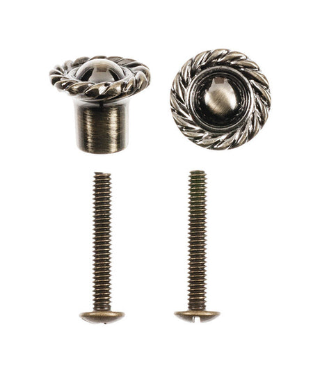 Ace Decorative Round Furniture Knob 3/4 in. D 1 in. Antique Brass 2 pk