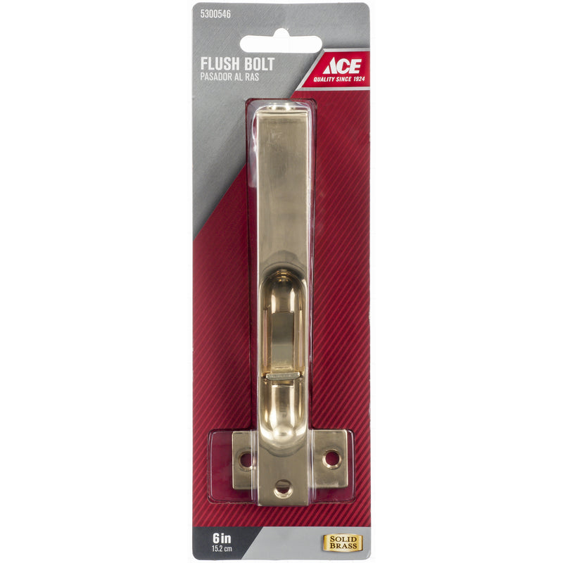 Ace Bright Brass Brass Flush Bolt