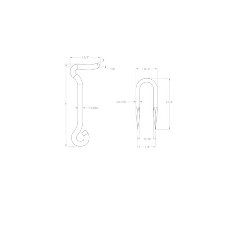 Ace 0.73 in. L Zinc Wire Staple Gate Hook 1 pk