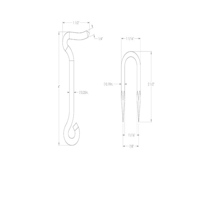 Ace 0.73 in. L Zinc Wire Staple Gate Hook 1 pk