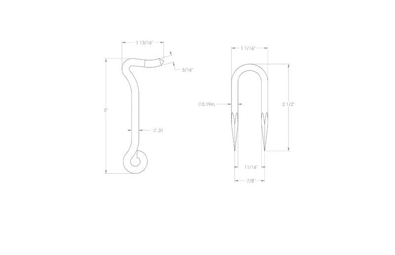 Ace 0.44 in. L Zinc Wire Staple Gate Hook 1 pk