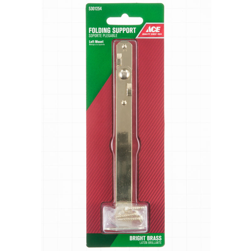 Ace Bright Brass Folding Support Mount 9/16 inch in. 6.5 in. 1 pk