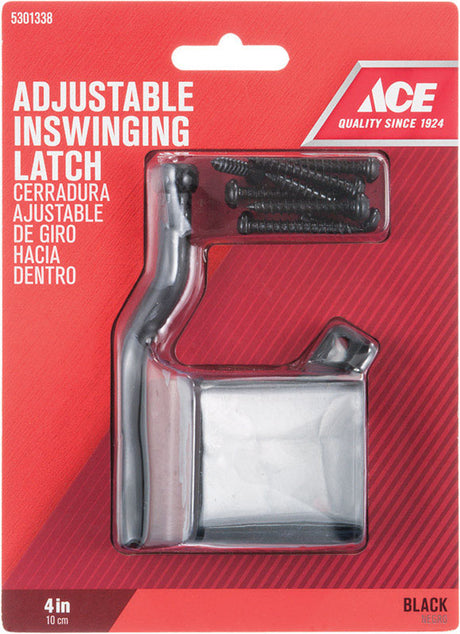 GATE LATCH ADJ IN 4"BLK