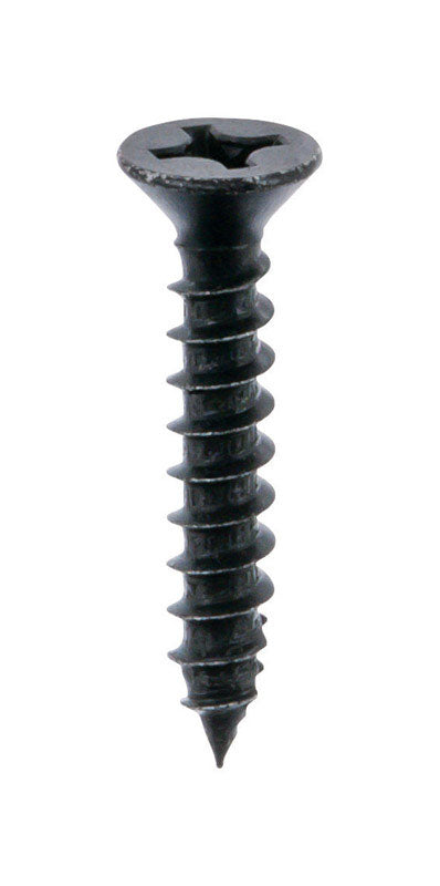 Ace No. 12 X 1-1/4 in. L Phillips Black Wood Screws 18 pk