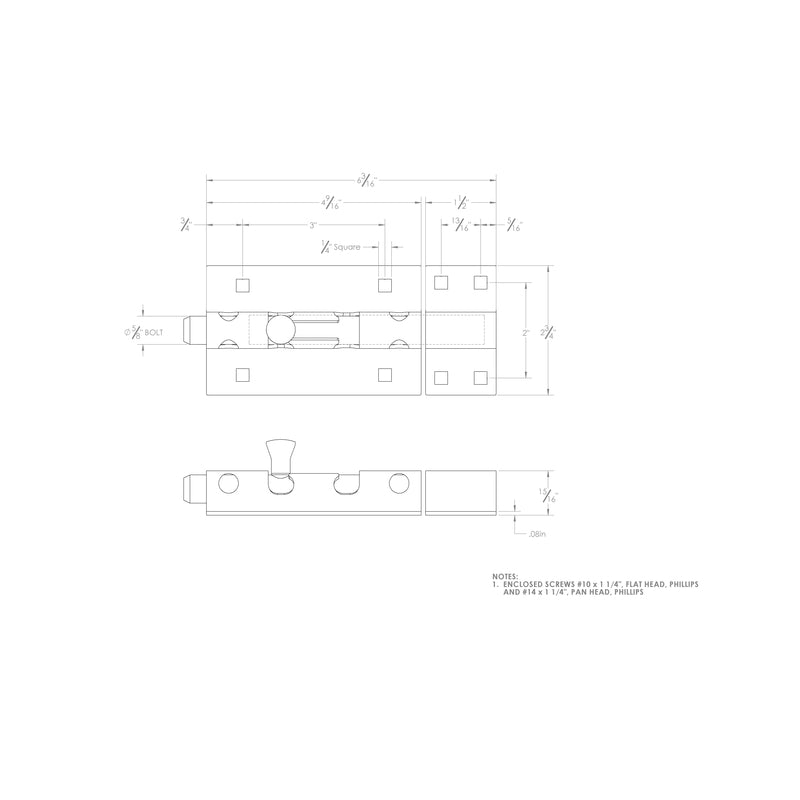 Ace 5 in. L Zinc-Plated Steel Barrel Bolt 1 pk