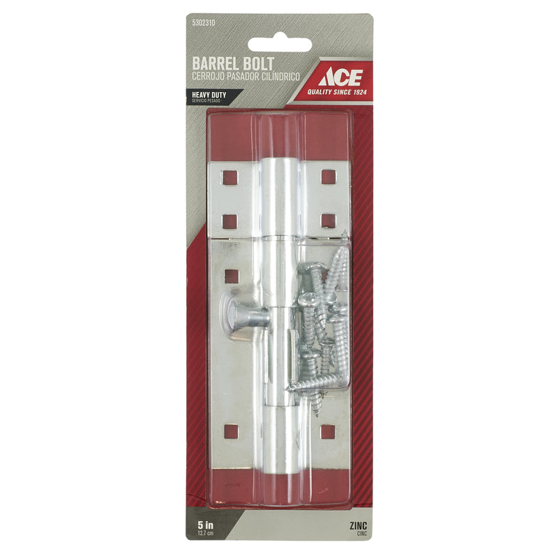 Ace 5 in. L Zinc-Plated Steel Barrel Bolt 1 pk