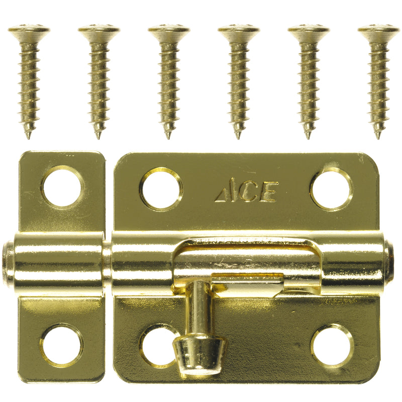 Ace 2.5 in. L Brass-Plated Steel Barrel Bolt 1 pk