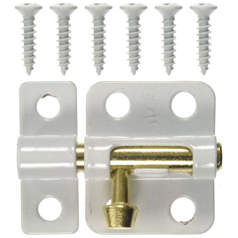 Ace 0.62 in. L White Steel Barrel Bolt 1 pk