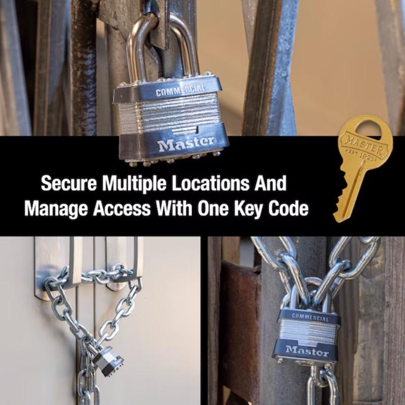 Master Lock 1.75 in. H X 1.75 in. W X 1-3/4 in. L Laminated Steel Dual Ball Bearing Locking Padlock