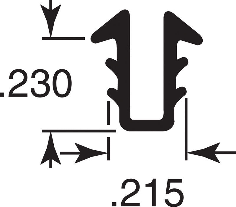 Prime-Line Gray Glazing Channel 1 pk
