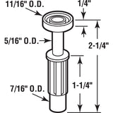 Prime-Line 11/16 in. D X 2.25 in. L Plastic/Steel Guide Roller 2 pk