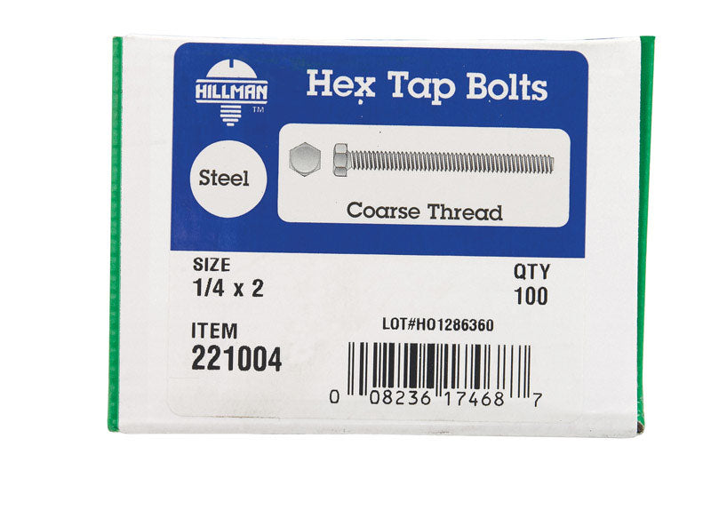 HEX TAP BOLT 1/4X2 BX100