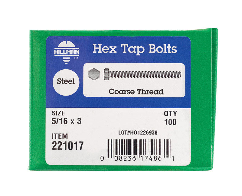 HEX TAP BOLT5/16X3 BX100