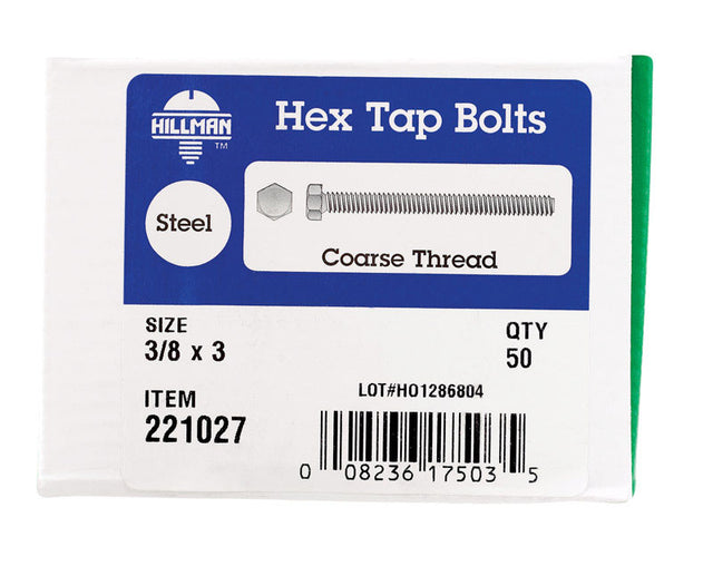 HEX TAP BOLT 3/8X3 BX50