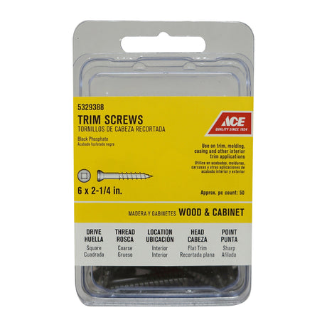 TRM SCRW SQ #6X2.25 50PC