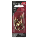 Ace Medium Bright Brass Gold Zinc 1 in. L Safety Cup Hook 10 lb 4 pk