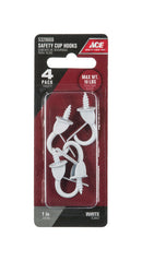 Ace Medium White Steel 1.375 in. L Cup Hook 10 lb 4 pk