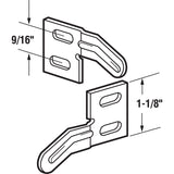 Prime-Line Zinc-Plated Silver Steel Bi-Fold Door Aligner 2 pc