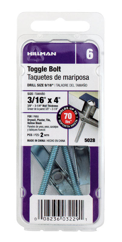 TOGGLE BOLT 3/16X4 CD2