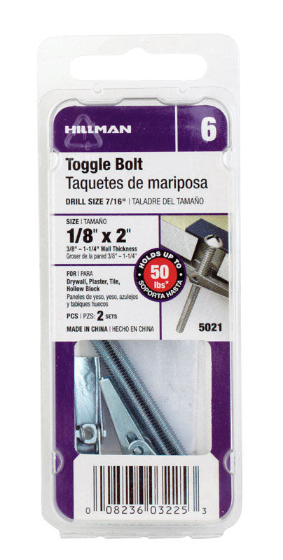 TOGGLE BOLTS 1/8X2 CD2