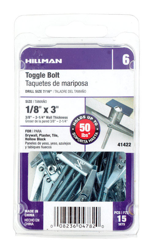 TOGGLE BOLT 1/8X3 CD15