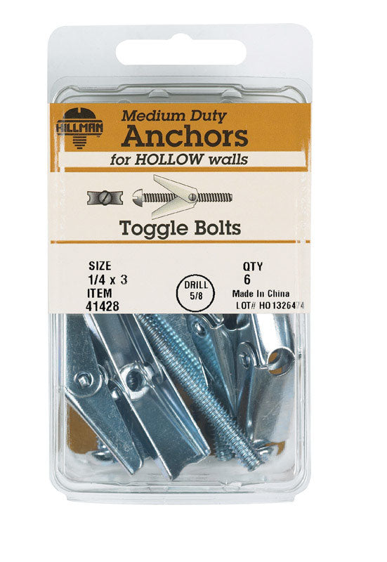 TOGGLE BOLT RH 1/4X3 CD6