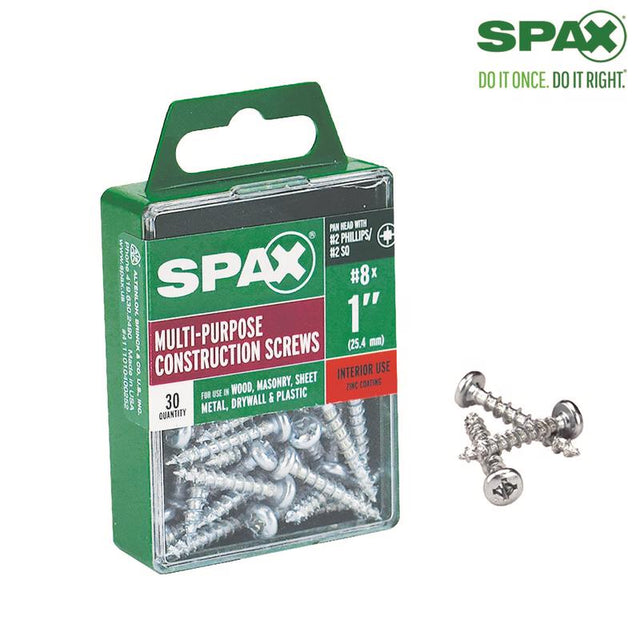 SCRW SPAX PH 8X1 BX30