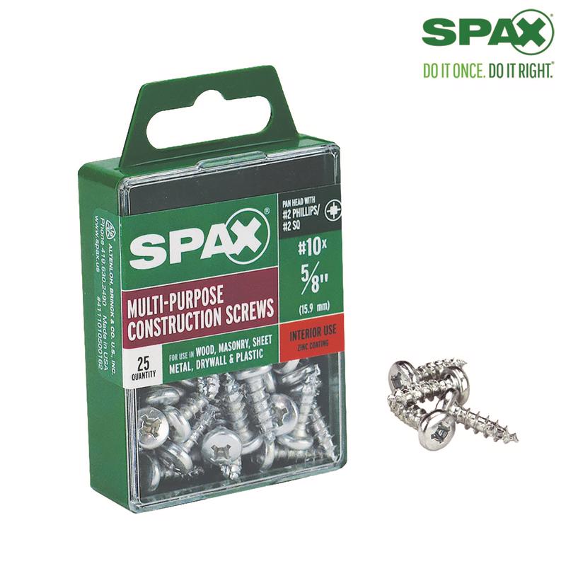 SCRW SPAX PH 10X5/8 BX25