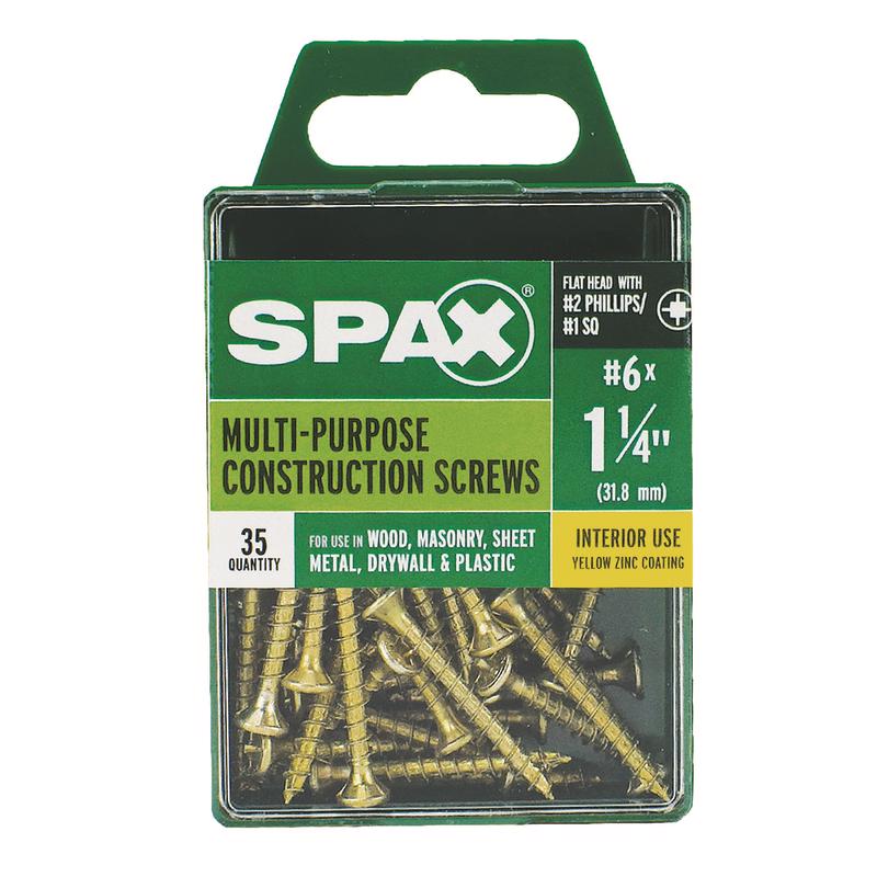 SPAX Multi-Material No. 6 Label X 1-1/4 in. L Unidrive Flat Head Construction Screws 35 pk