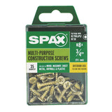 SPAX Multi-Material No. 8 Label X 3/4 in. L Unidrive Flat Head Construction Screws 35 pk