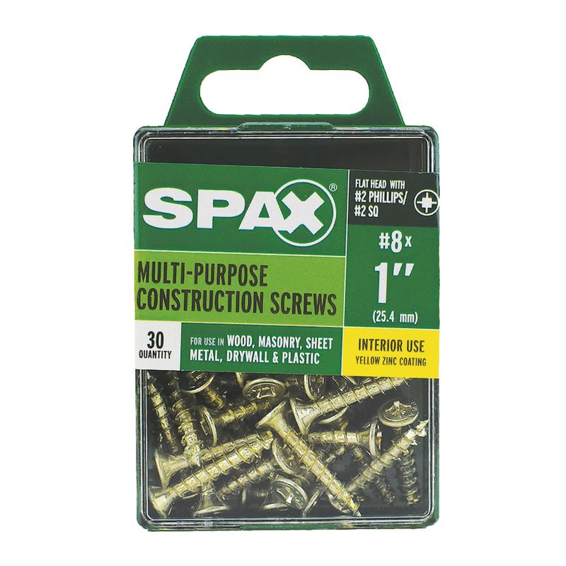 SPAX Multi-Material No. 8 Label X 1 in. L Unidrive Flat Head Construction Screws 30 pk