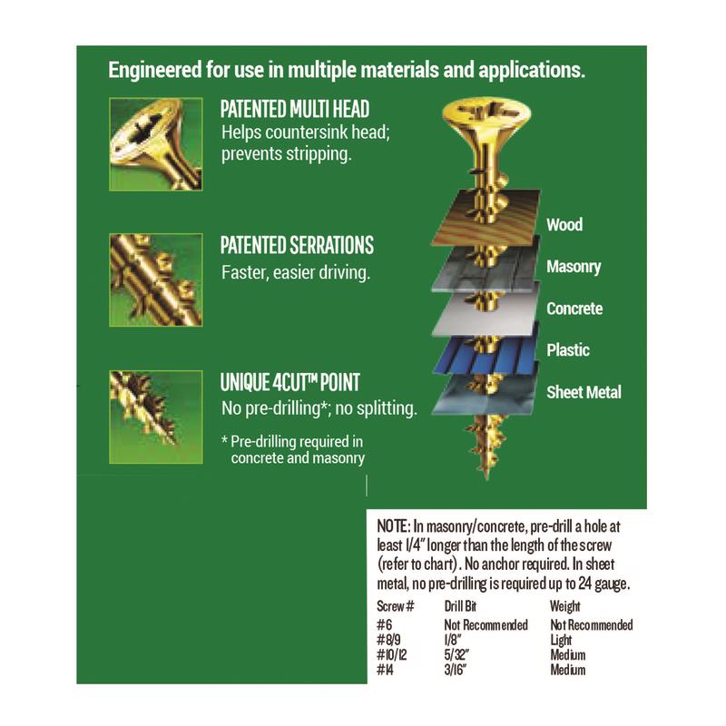 SPAX Multi-Material No. 8 Label X 1-1/2 in. L Unidrive Flat Head Construction Screws 25 pk