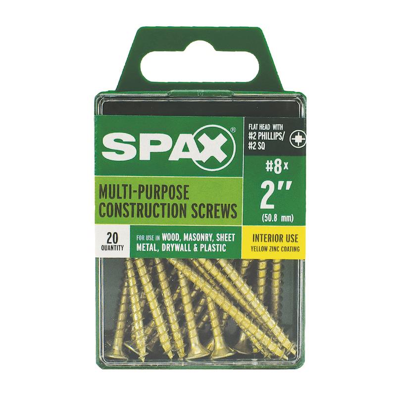 SPAX Multi-Material No. 8 Label X 2 in. L Unidrive Flat Head Construction Screws 20 pk