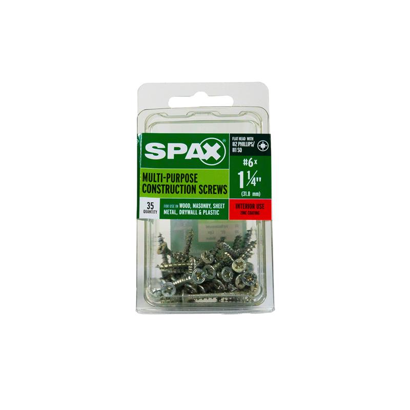 SPAX Multi-Material No. 6 Label X 1-1/4 in. L Unidrive Flat Head Construction Screws 35 pk