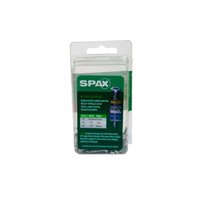 SPAX Multi-Material No. 8 Label X 5/8 in. L Unidrive Flat Head Construction Screws 40 pk