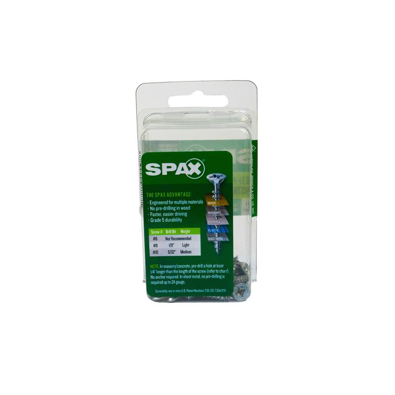 SPAX Multi-Material No. 8 Label X 3/4 in. L Unidrive Flat Head Construction Screws 35 pk