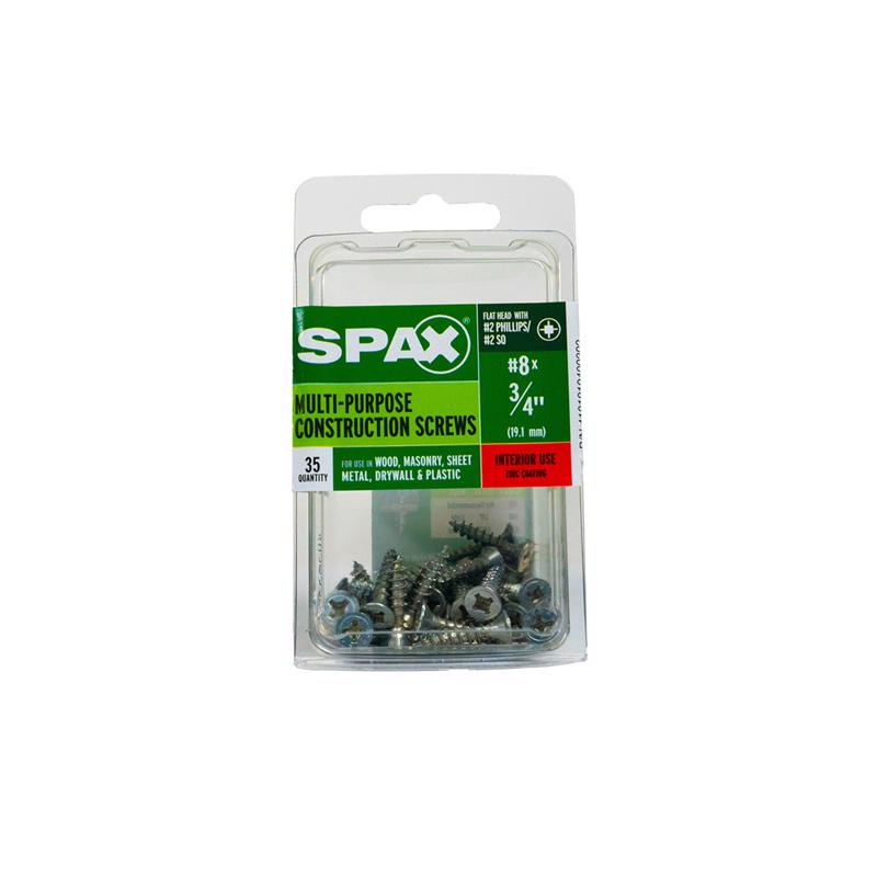 SPAX Multi-Material No. 8 Label X 3/4 in. L Unidrive Flat Head Construction Screws 35 pk
