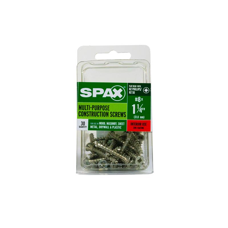 SPAX Multi-Material No. 8 Label X 1-1/4 in. L Unidrive Flat Head Construction Screws 30 pk