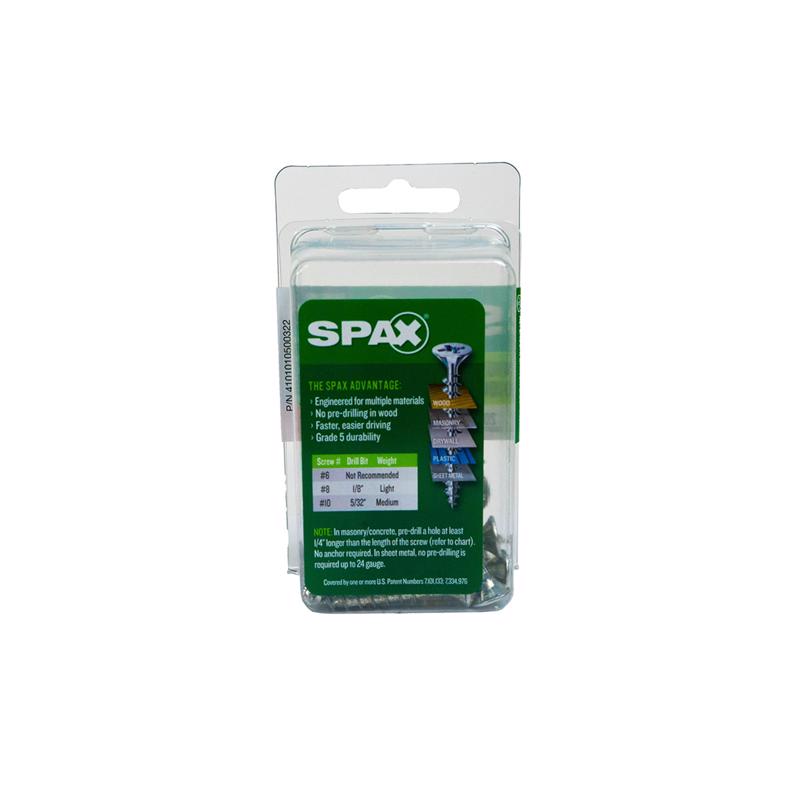 SPAX Multi-Material No. 10 Label X 1-1/4 in. L Unidrive Flat Head Construction Screws 20 pk