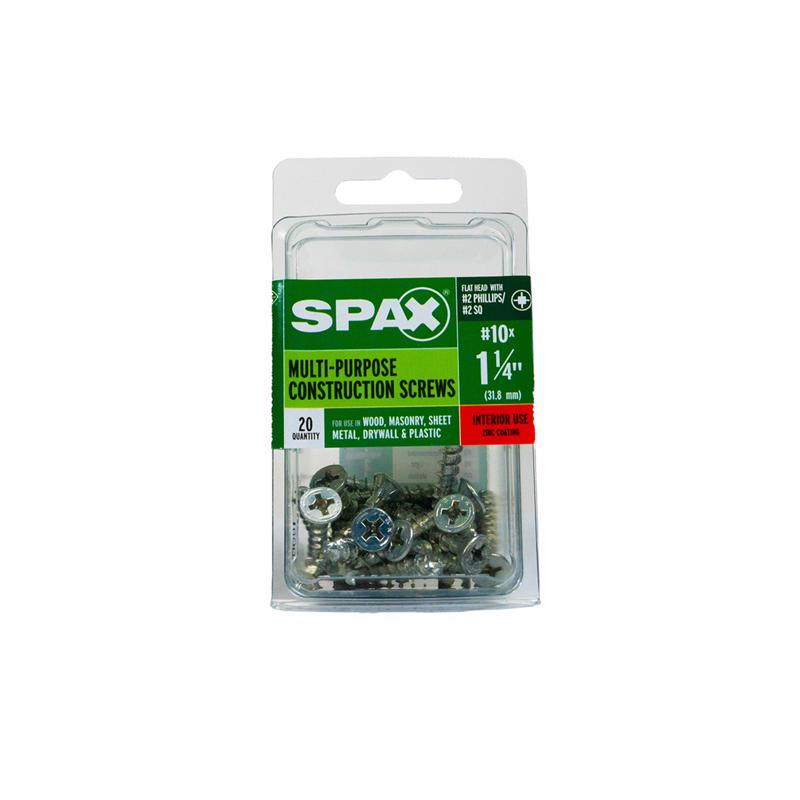 SPAX Multi-Material No. 10 Label X 1-1/4 in. L Unidrive Flat Head Construction Screws 20 pk