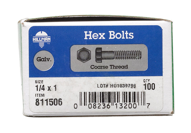 GALV HX BOLTS 1/4X1