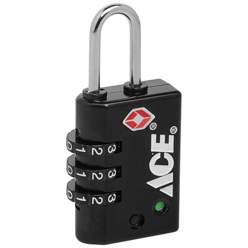 Ace 1-5/8 in. H X 1-1/8 in. W X 1/2 in. L Die-Cast Zinc 3-Dial Combination Luggage Lock
