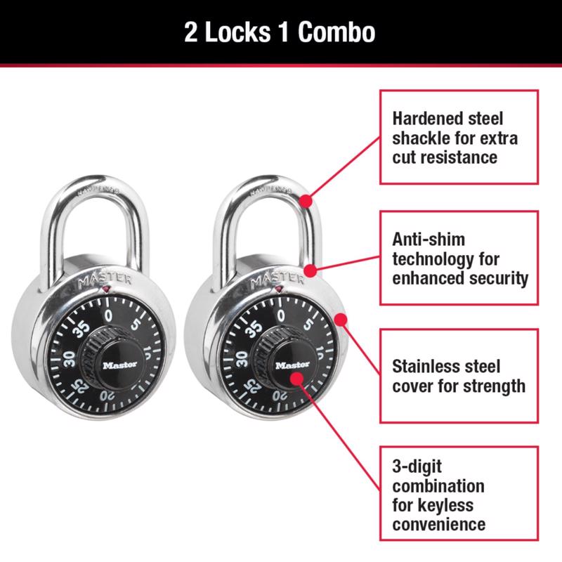 Master Lock 2 in. H X 7/8 in. W X 1-7/8 in. L Steel Anti-Shim Technology Padlock Keyed Alike