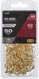 CUP HOOK BRS 1" 50PK