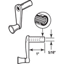 Prime-Line Plated Silver Cast Metal Single-Arm Casement Crank Handle For RV Windows