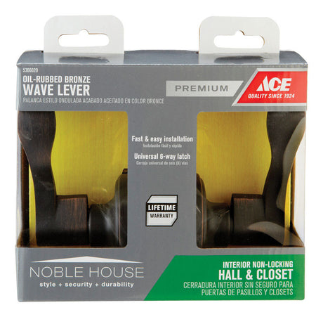 Ace Wave Oil Rubbed Bronze Passage Lockset 1-3/4 in.