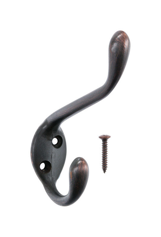 Ace 3-1/2 in. L Oil Rubbed Bronze Bronze Metal Medium Garment Hook 1 pk