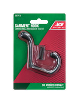Ace 3 in. L Oil Rubbed Bronze Bronze Brass Medium Heavy Duty Coat and Hat Hook 1 pk