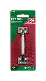Ace 4 in. L Satin Nickel Nickel Universal Sash Lift Handle 1 pk