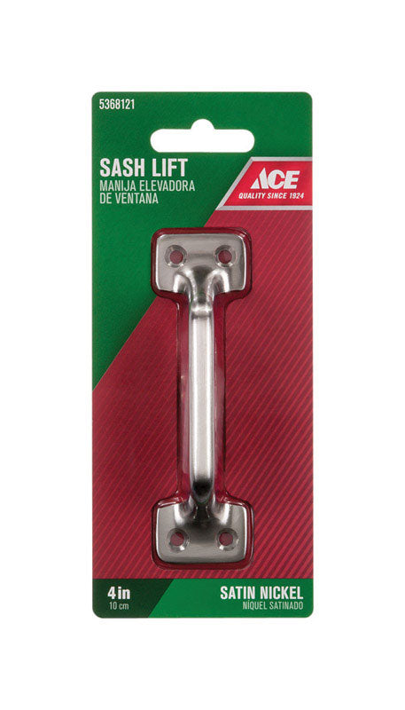 Ace 4 in. L Satin Nickel Nickel Universal Sash Lift Handle 1 pk